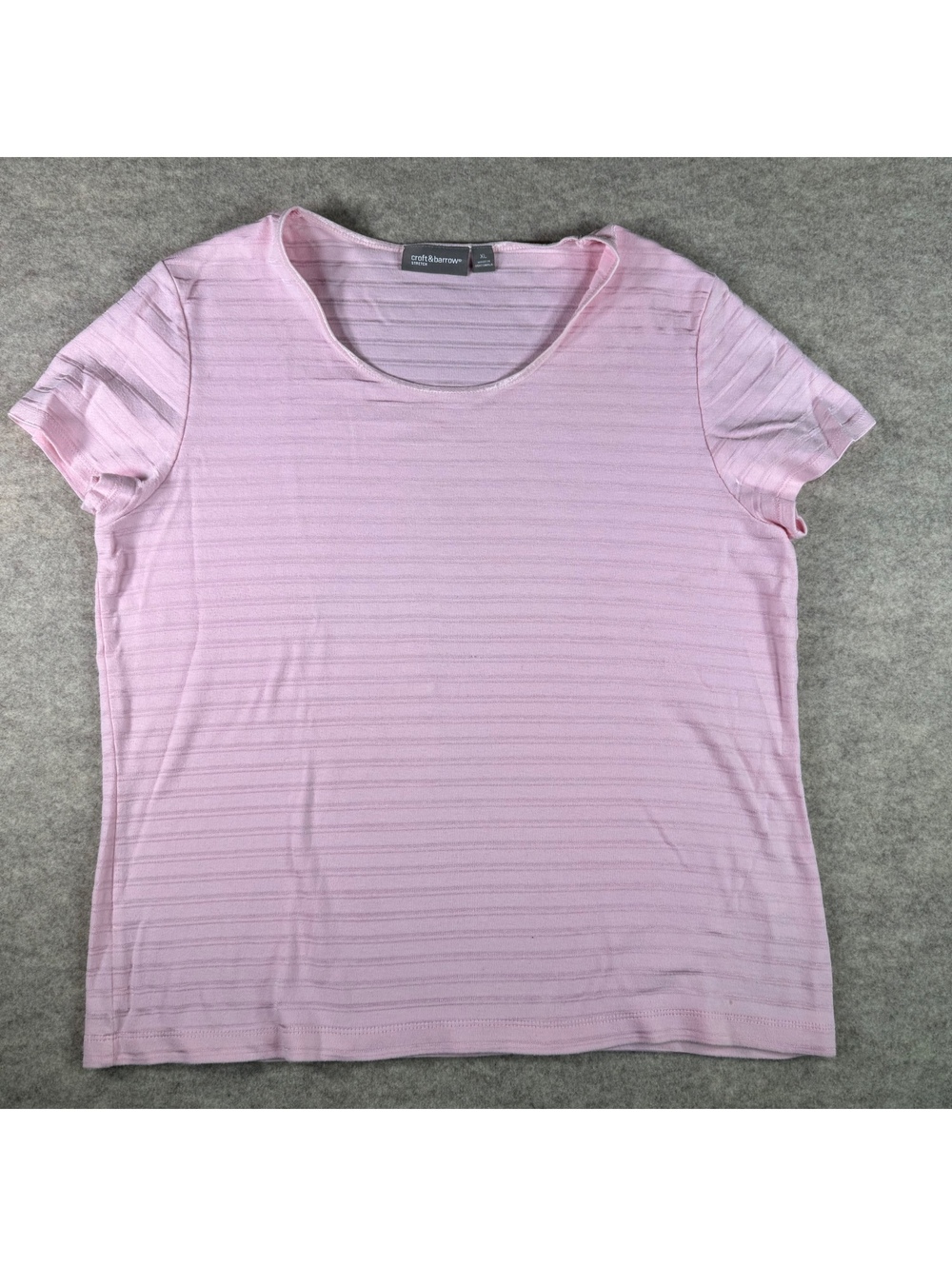 croft & barrow Stretch Pink Short Sleeve Top XL